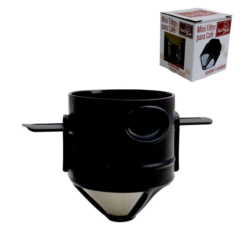 Coador de Café Inox Monodose Alça de Plástico - Tudo em Caixa