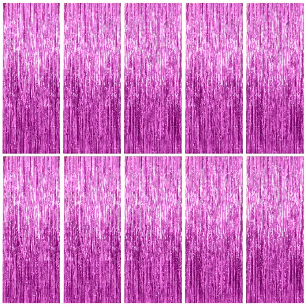 Pano de fundo de cortina de alumínio, pacote com 10 franjas de ouropel metálicas, 1 x 2 m
