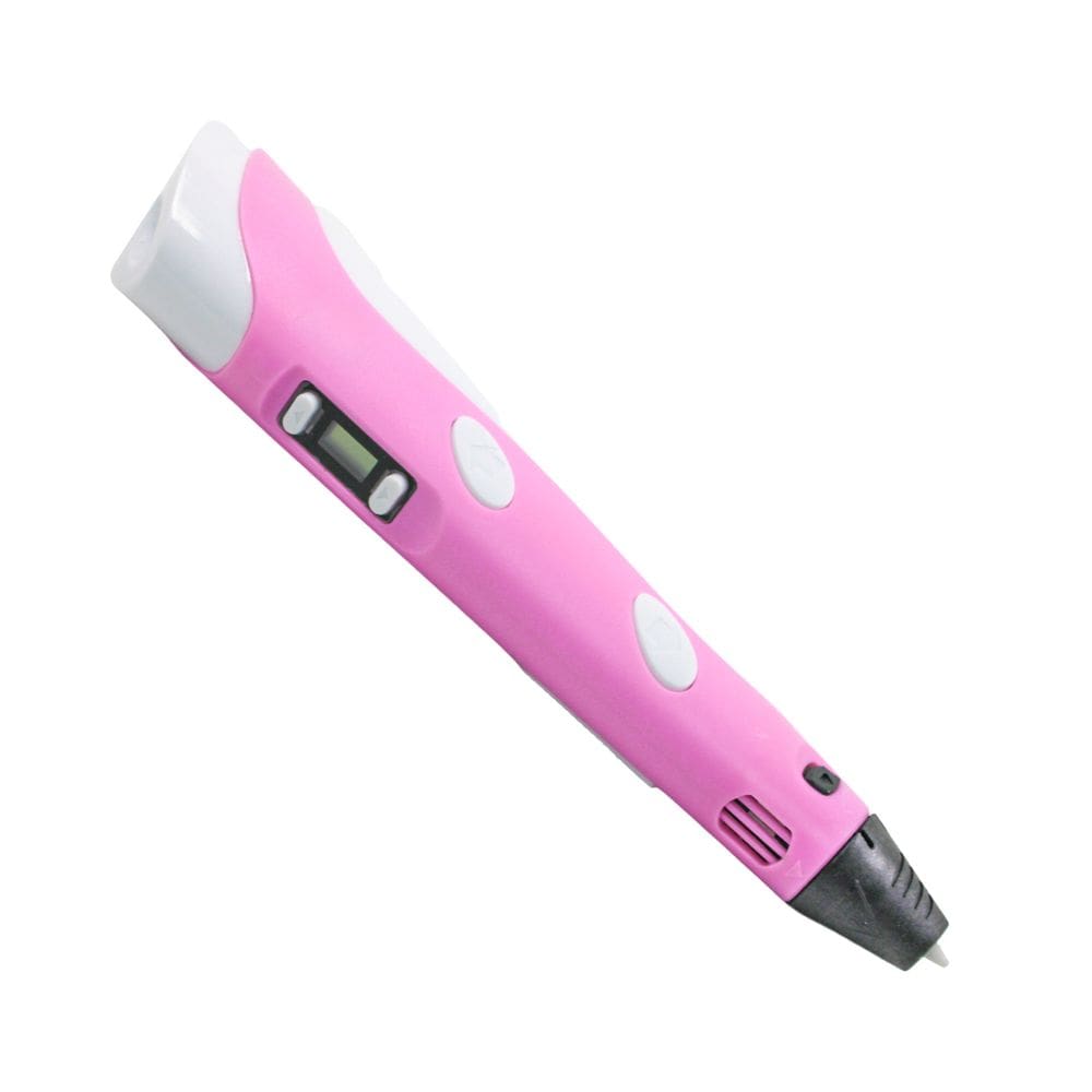 Caneta Impressora 3D Bivolt Rosa Com Filamentos + Suporte