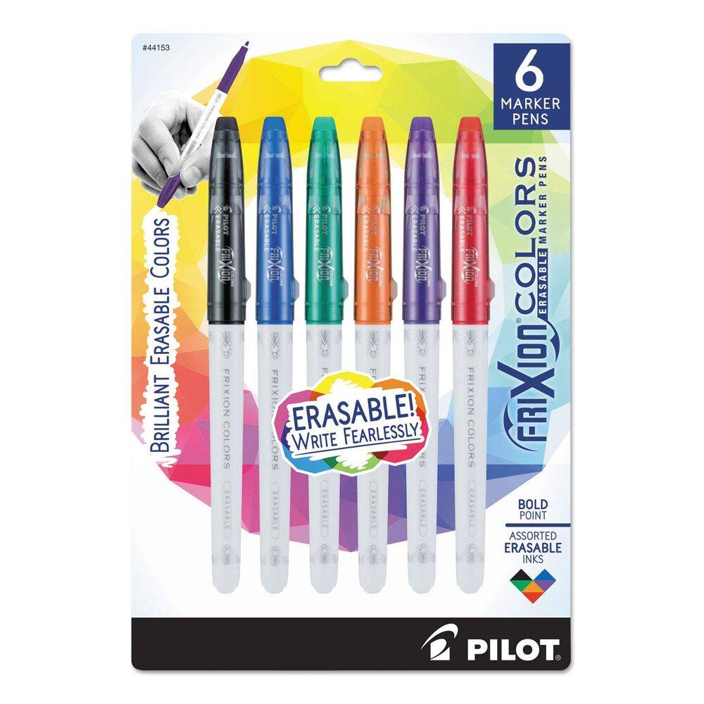 Canetas marcadoras Pilot FriXion Colors, apagáveis, pacote com 6