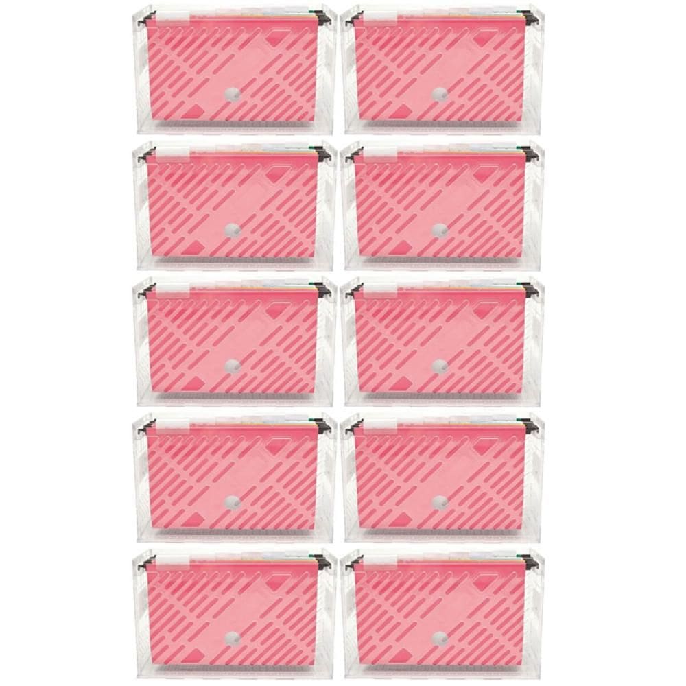 Kit 10 Caixas Organizadoras de Pastas 6 Divisórias Arquivos Coloridos Dellocolor