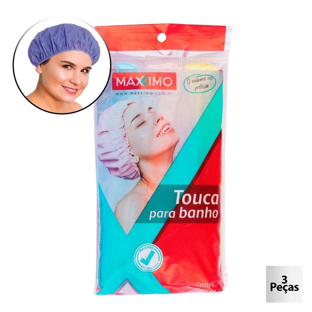 Touca de Banho Plástico 3 Peças Color - Tudo em Caixa