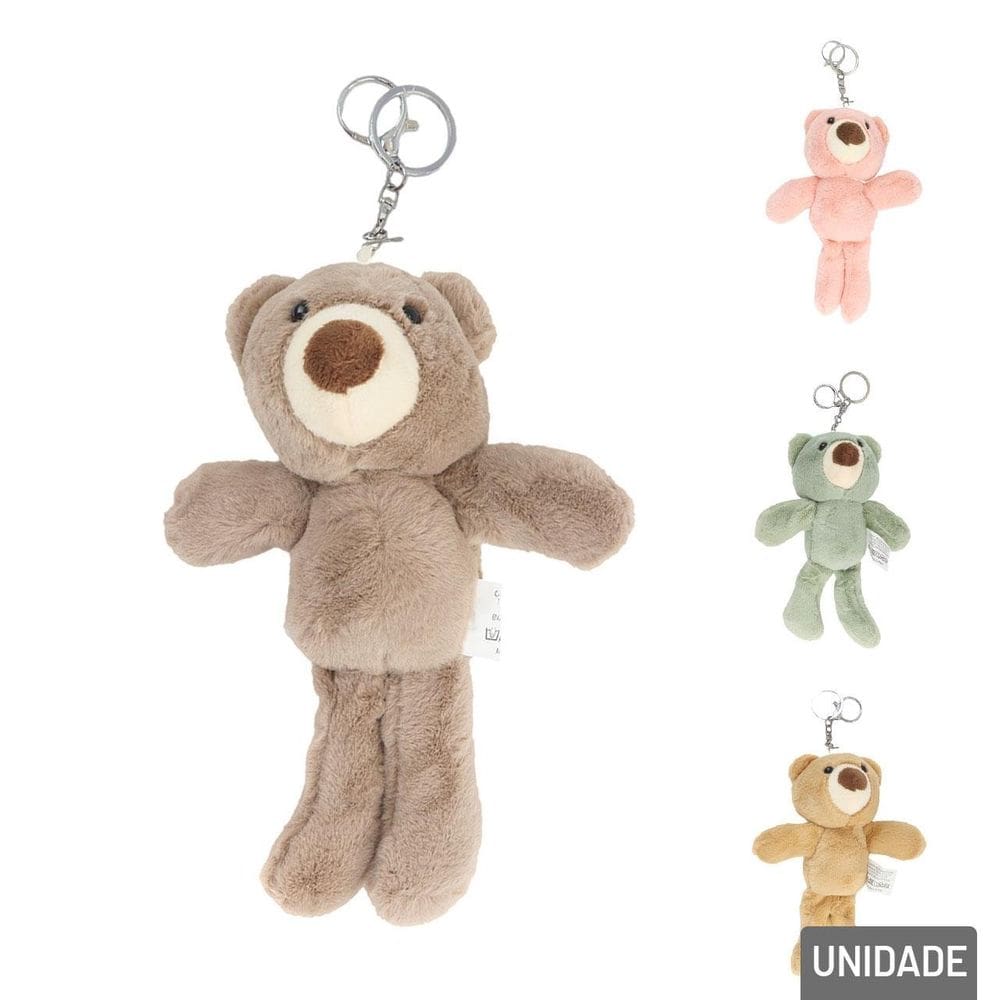 Chaveiro de Pelúcia 20cm Urso Pernas Longas Color - Tudo em Caixa
