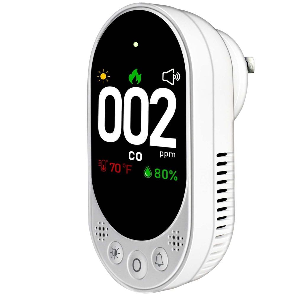 Detector de monóxido de carbono LSENLTY Plug-in 3 em 1 com alarme