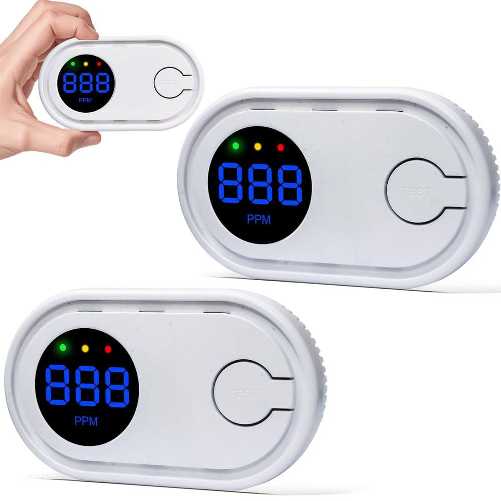Detector de monóxido de carbono SCNBAORE com display digital, pacote com 2