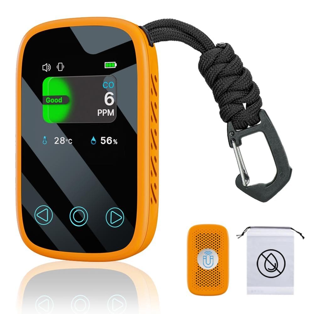 [3 em 1] Detector de monóxido de carbono Giumka com umidade e temperatura