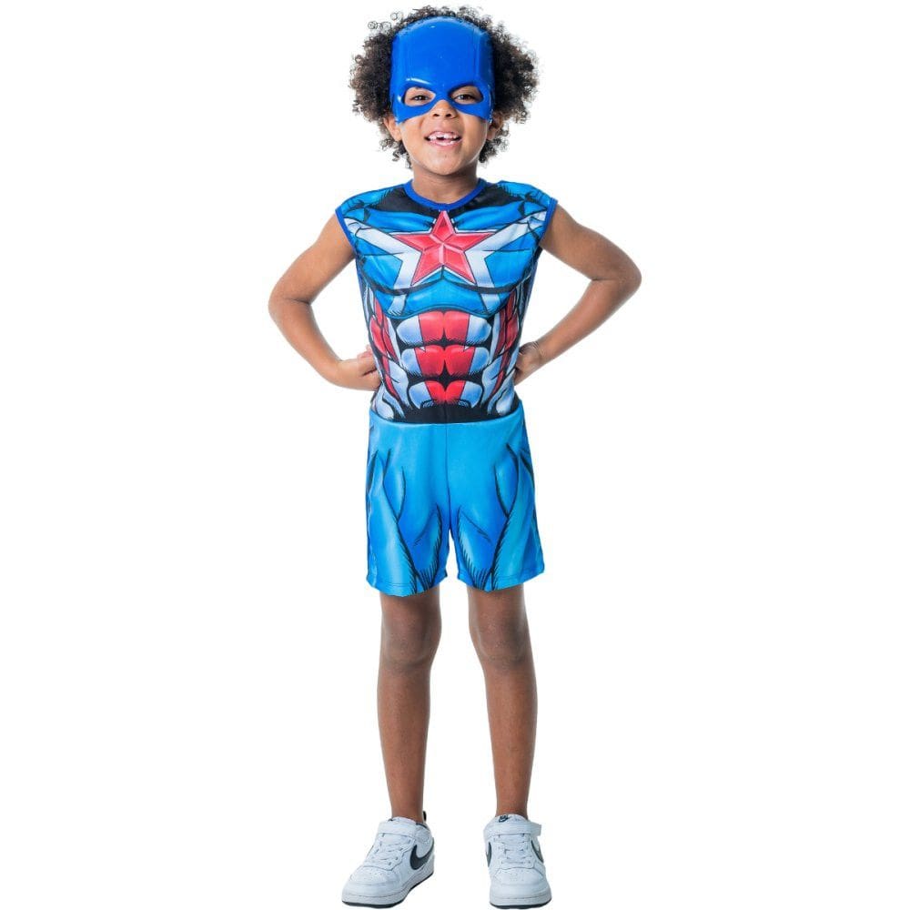 Kit Infantil Fantasia Capitão América - GG