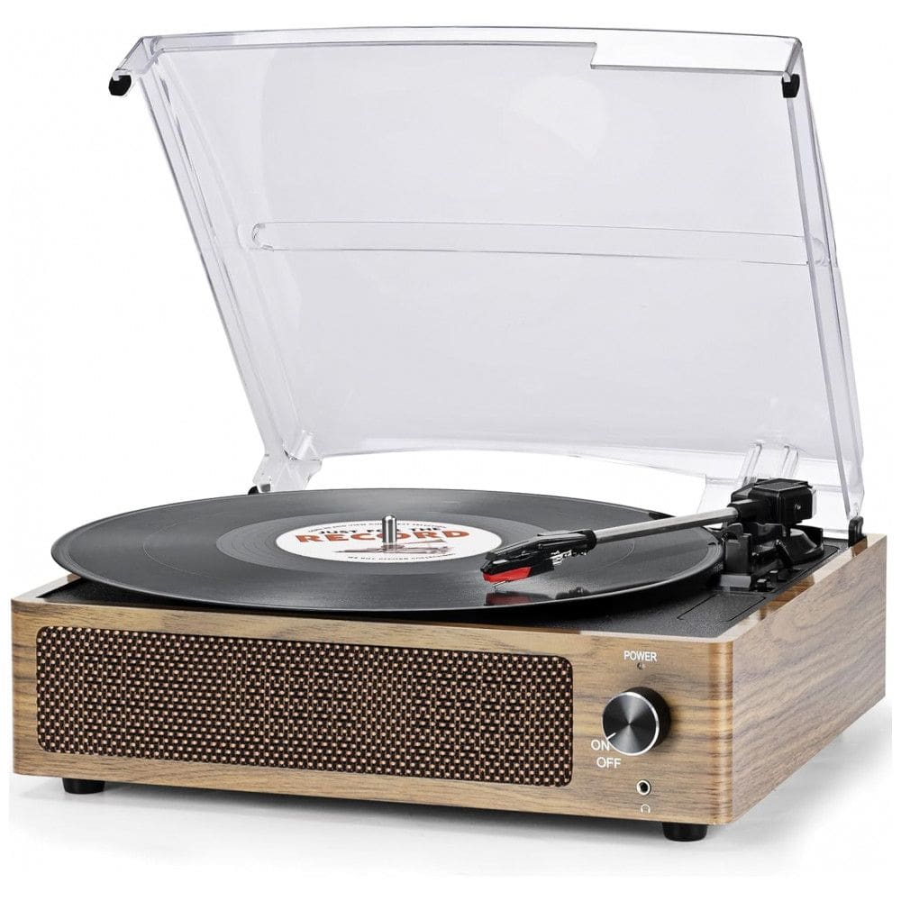Toca Discos Retro 3 Velocidades com Alto Falantes e Entrada AUX, Seasonlife, Marrom Claro