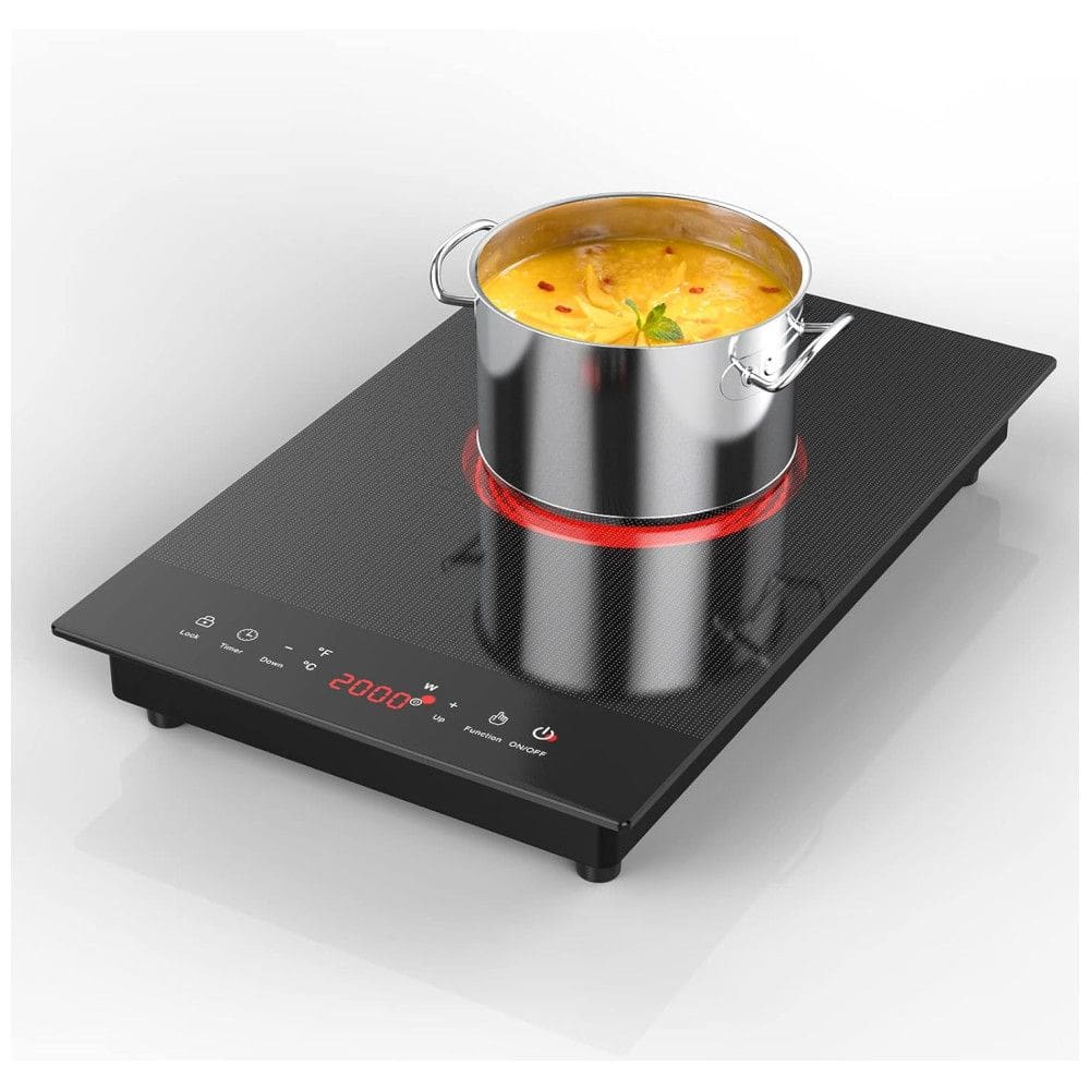 Cooktop Elétrico de Infravermelho Portátil, Adequado para Todos os Utensílios de Cozinha com Temperatura Ajustável e Plugue, 110V 2000W,