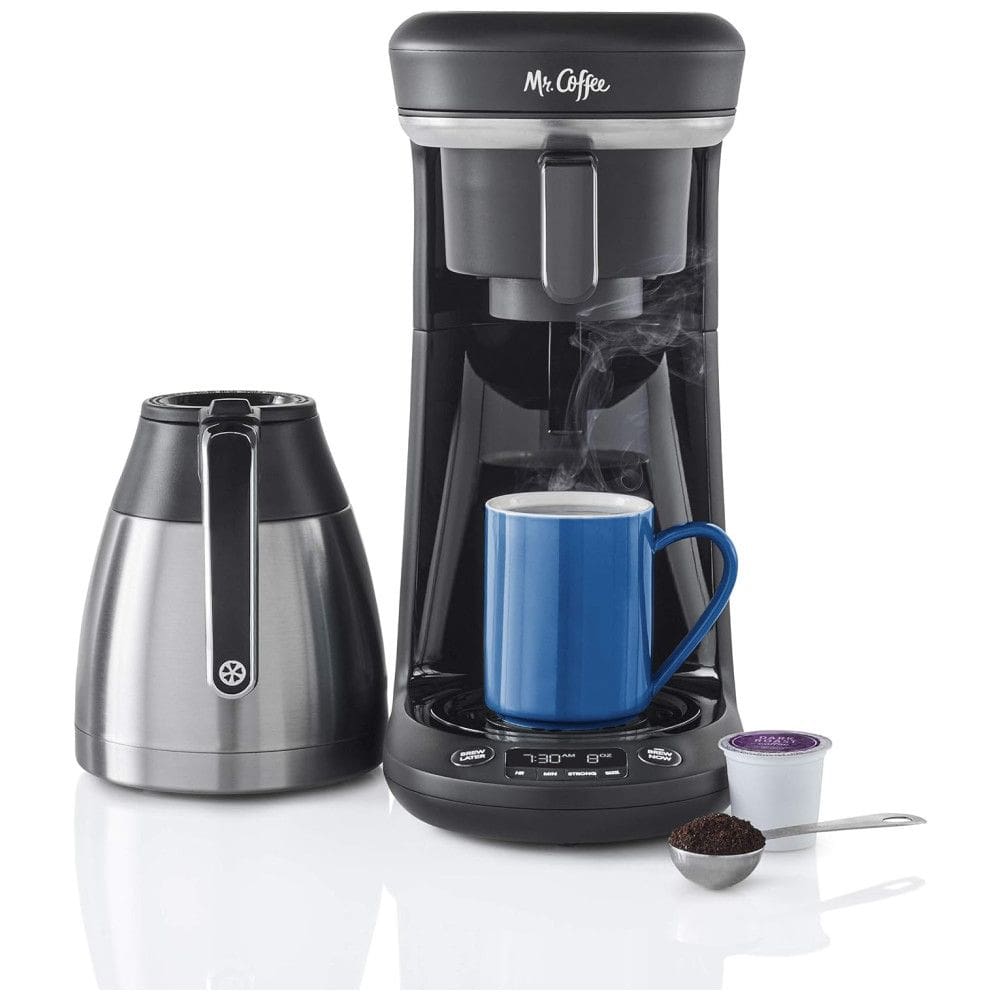 Máquina de Café Mr. Coffee, máquina programável para café individual ou de jarra, capacidade para 10 xícaras, cor preta.