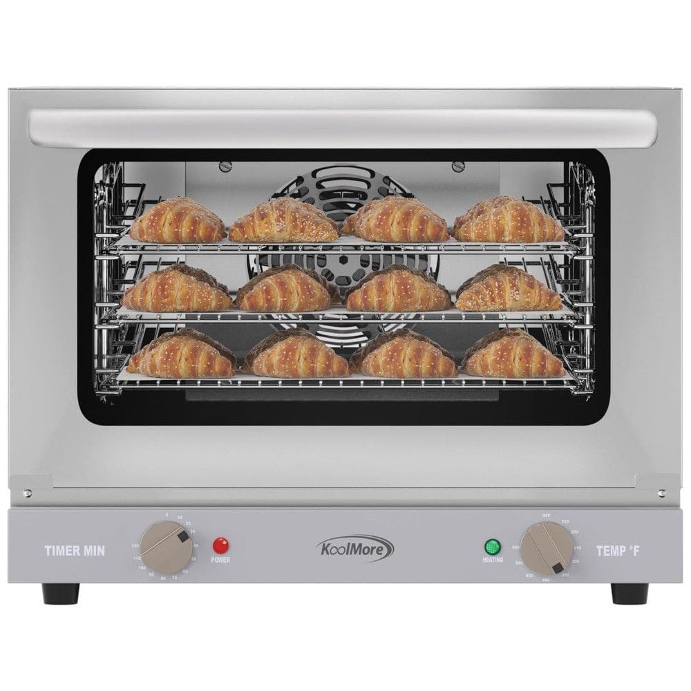 Forno de Convecção de Bancada KoolMore para Assadeiras de Tamanho Quarto com 3 Grelhas 1440W de Potência em Aço Inoxidável,