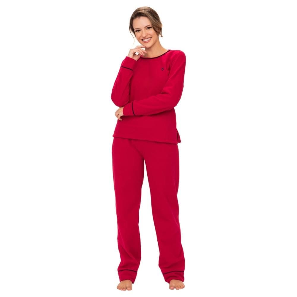 Pijama Feminino Microsoft Fleece Canelado  245159