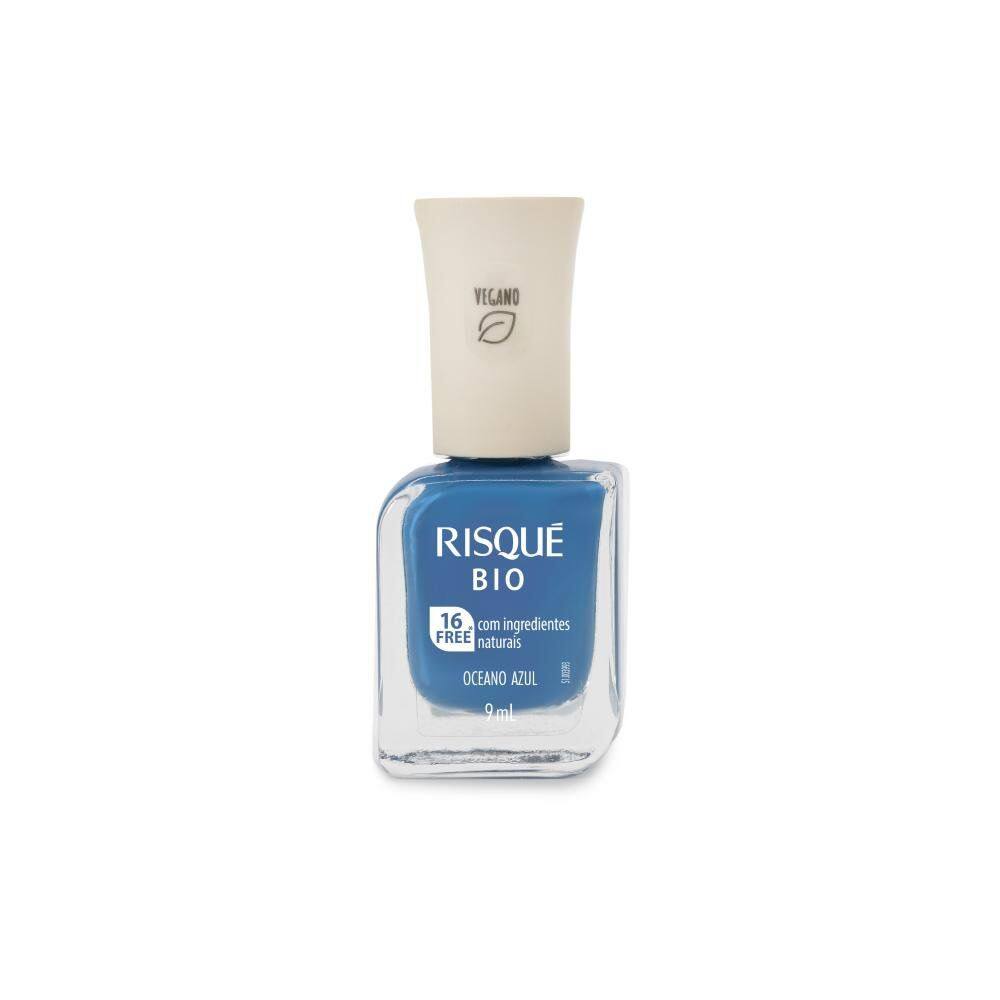 Esmalte Risqué Bio Azul Cremoso Cor Oceano Azul 9ml