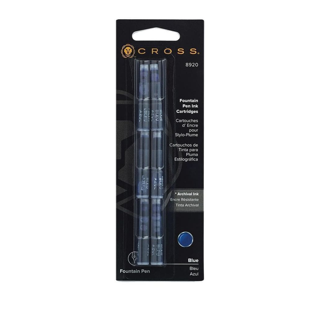 Refil De Tinta Caneta Tinteiro Cross Azul Real C/6
