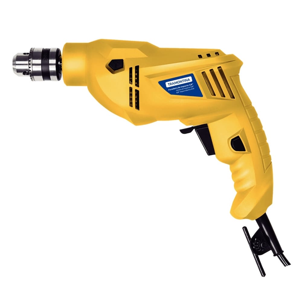 Furadeira de Impacto Tramontina 500 W 127 V 3/8” com Empunhadura Auxiliar e Sistema de Reversão