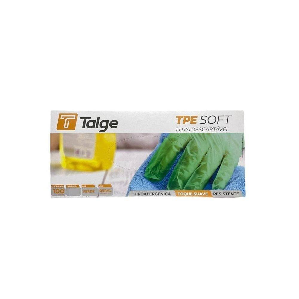Luva Descartável Tpe Soft Talge C/100Un - Verde - G