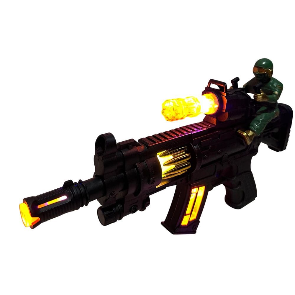 Brinquedo Nerf De Plástico Com Movimento Luz E Som 36cm