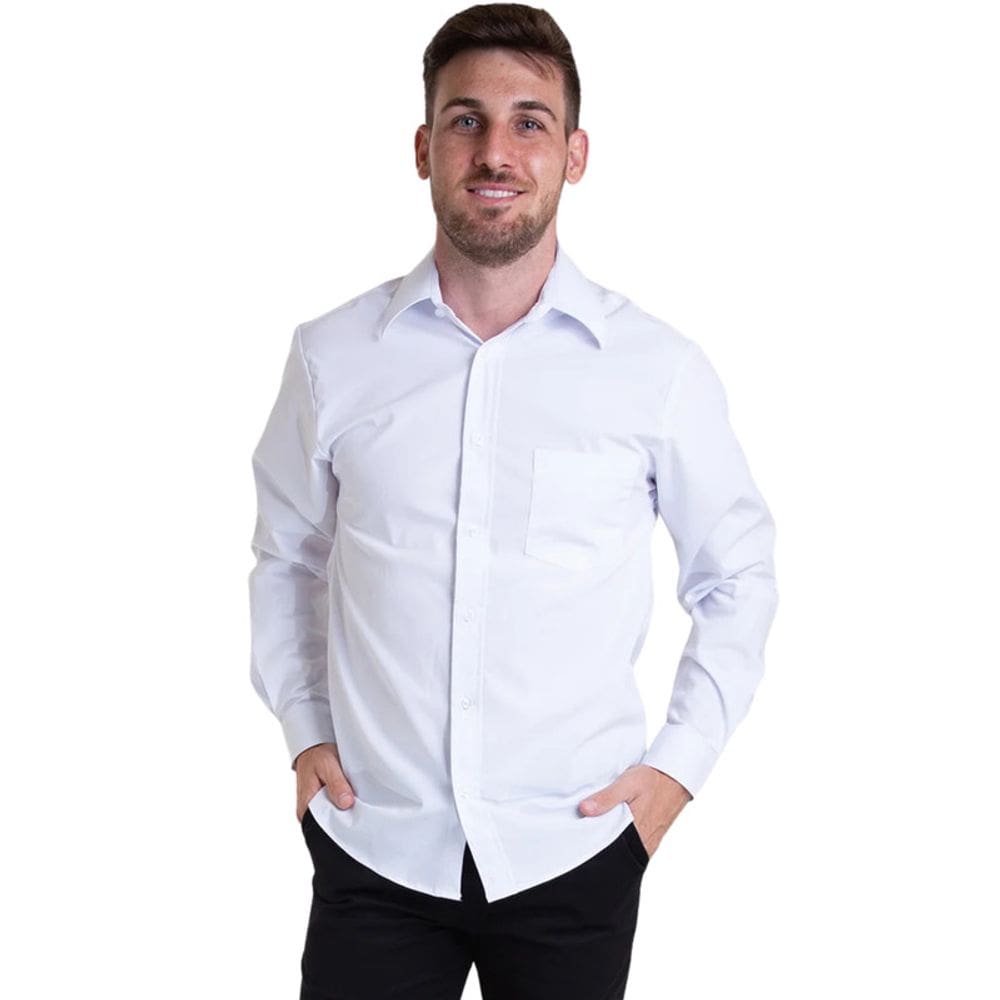 Camisa Tricoline Manga Longa Branco