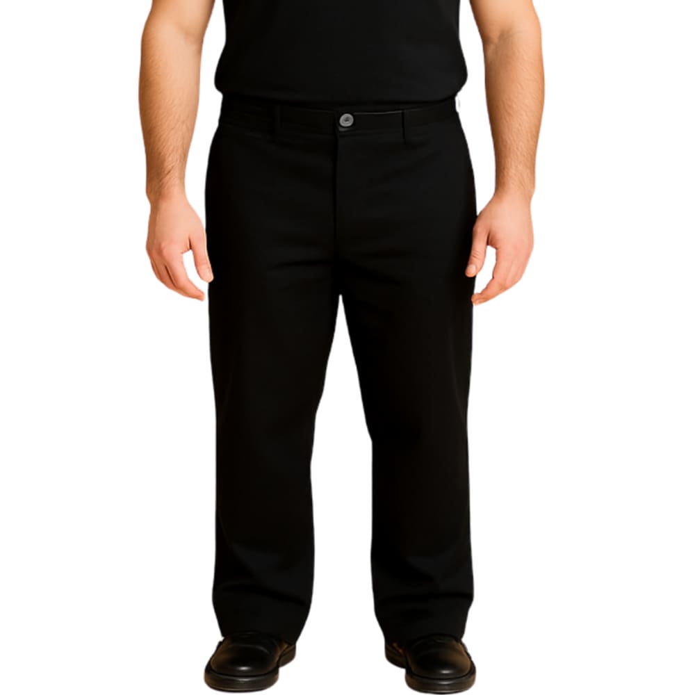 Calça  Brim Metade Elástico Preto