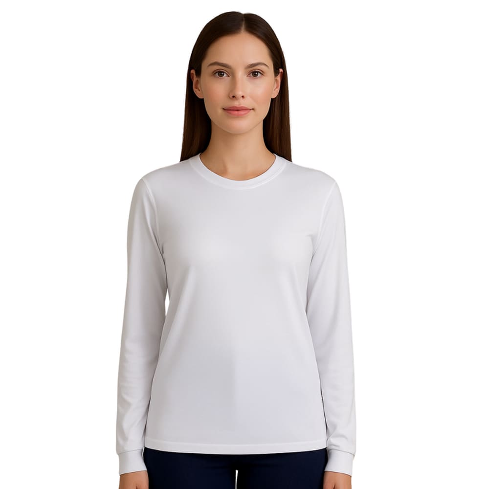 Camiseta Malha Fria Manga longa Branco
