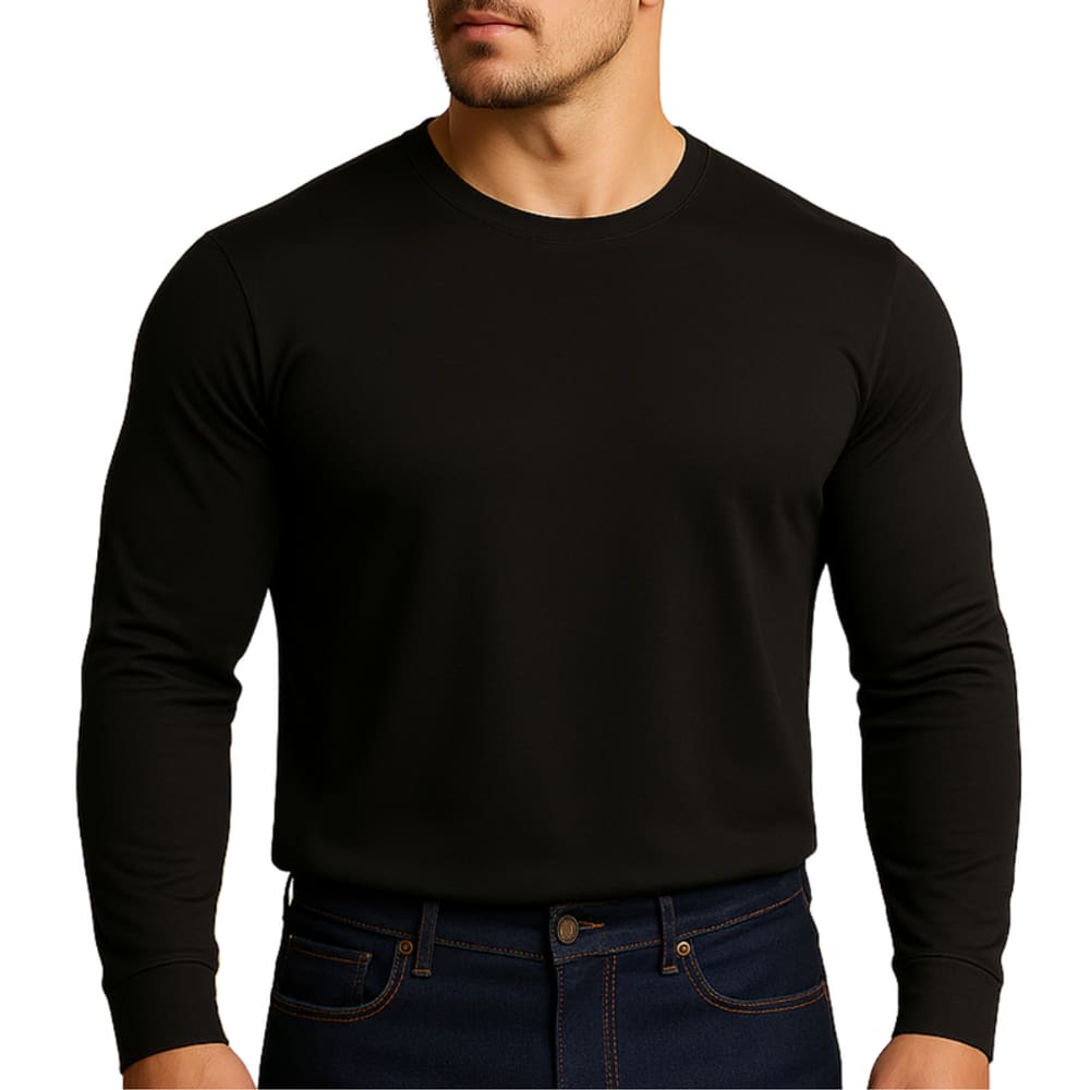 Camiseta Malha Fria Manga longa Preto