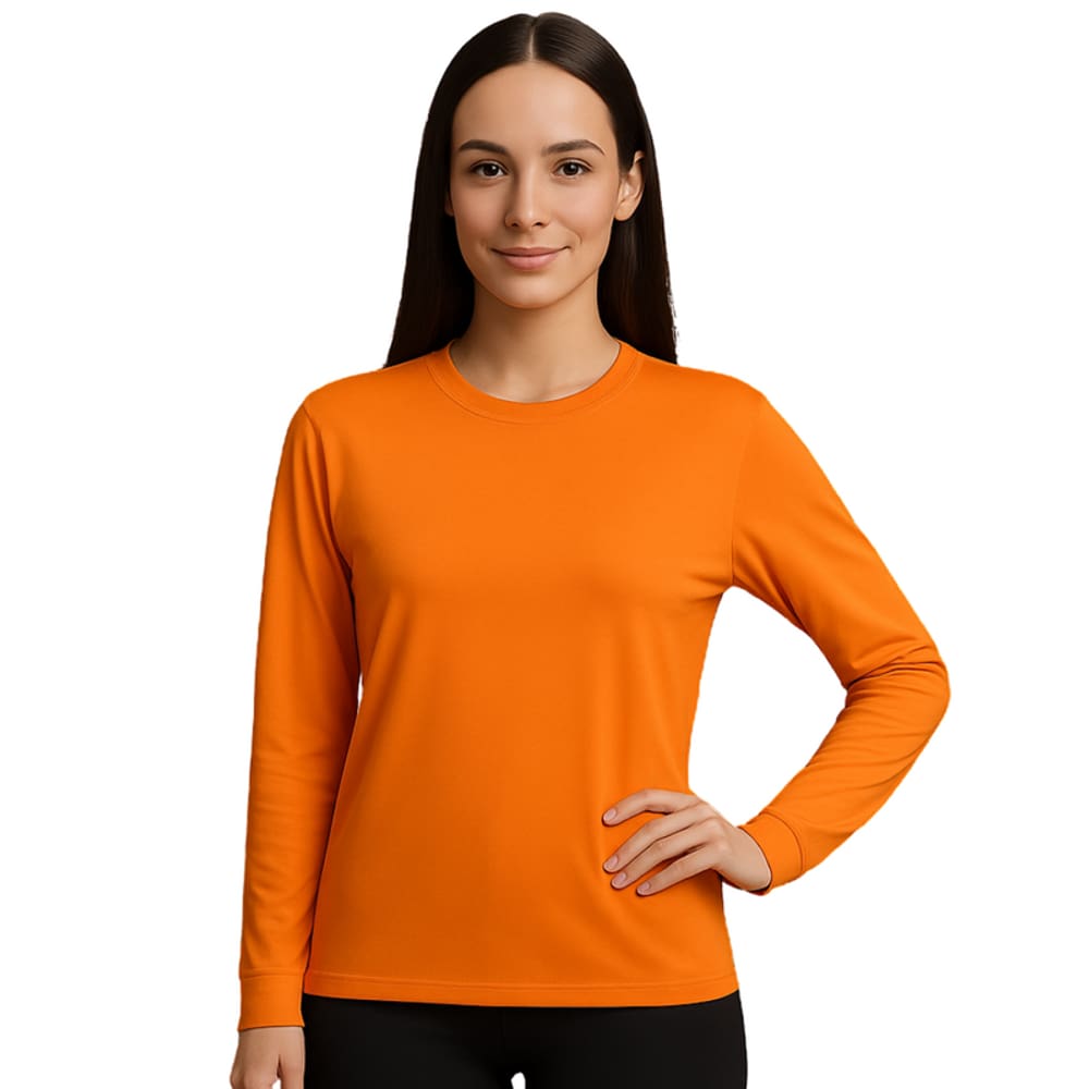 Camiseta Malha Fria Manga longa Laranja