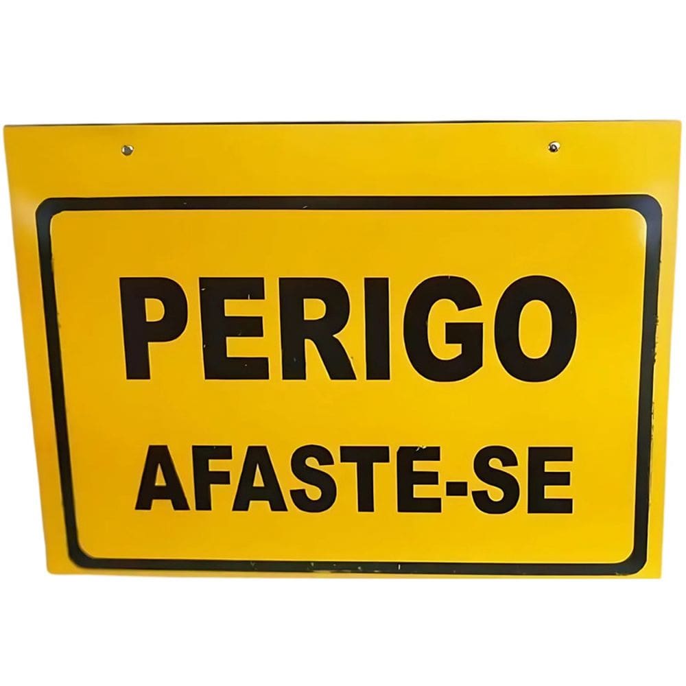 Cavalete Deitado Amarelo "Perigo, Afaste-se" 47x34 CM Plastcor