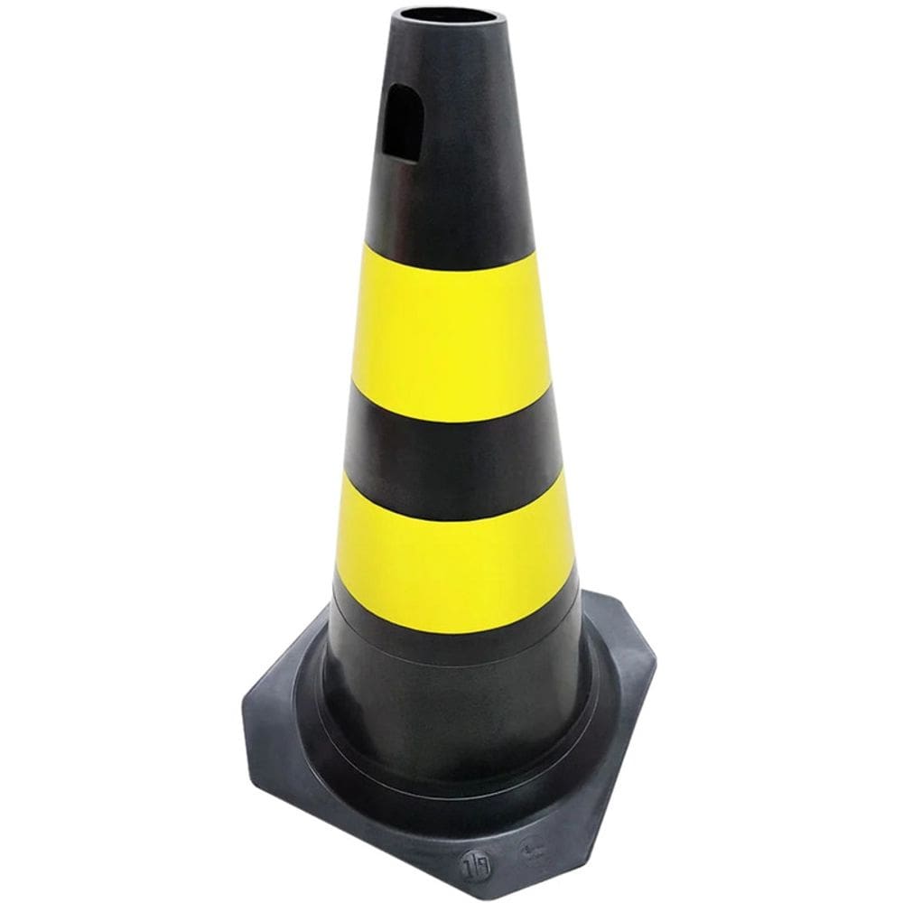 Cone Preto e Amarelo 50cm PLTZ Plastcor