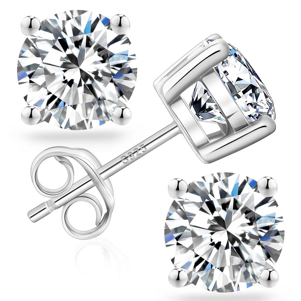 Brincos KRKC&CO Moissanite para homens de 1,2 a 3,0 CT em prata S925
