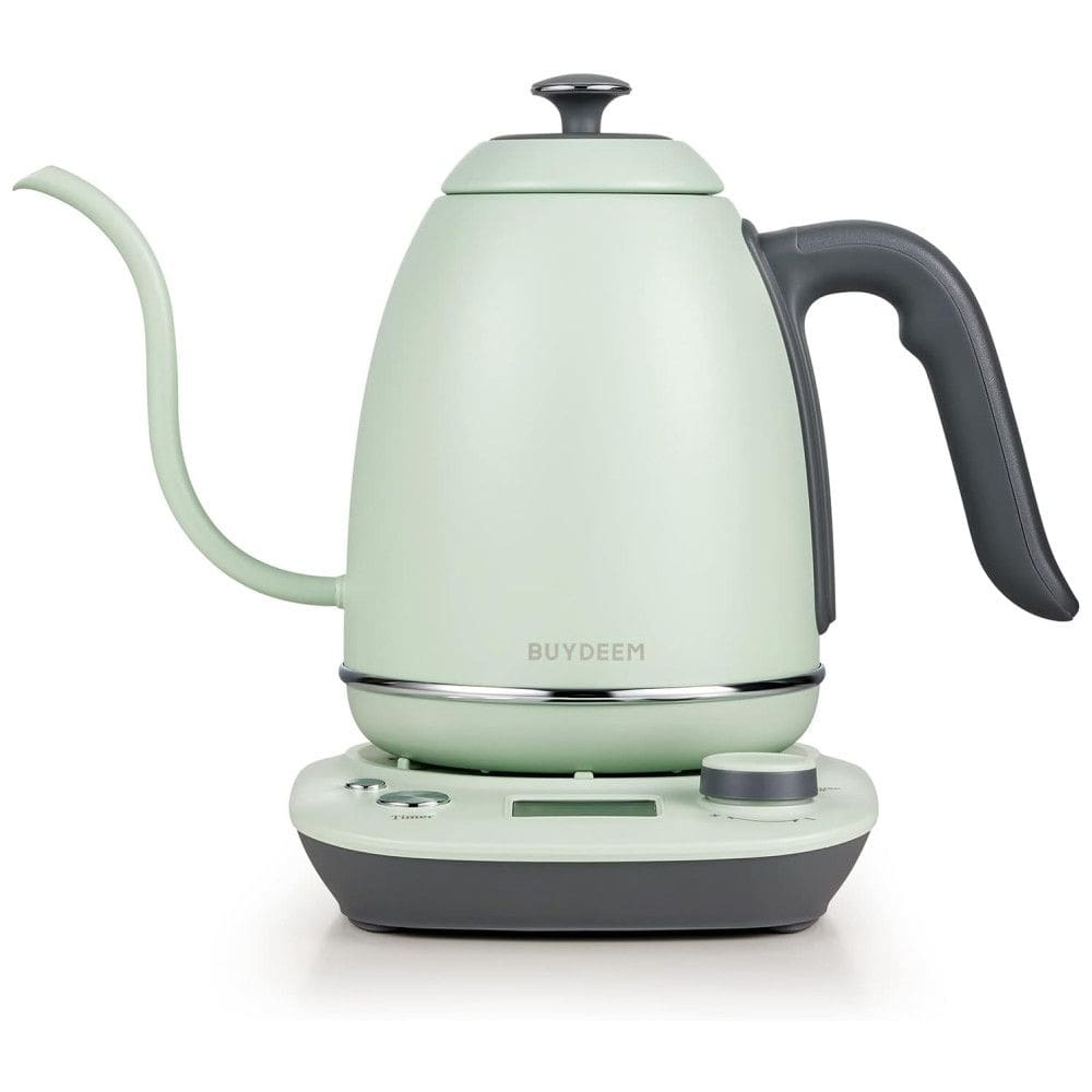 Chaleira Elétrica BUYDEEM K821 800mL em Aço Inoxidável com Controle de Temperatura, 110V, Verde