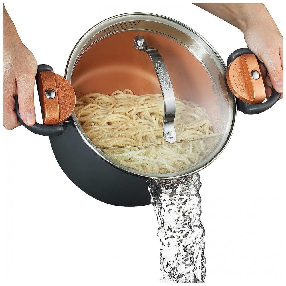 Panela 5L Antiaderente, Revestida de Cerâmica, GOTHAM STEEL, Cinza