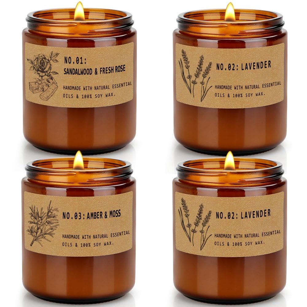 Velas FKJOL Scented Soy 800ml, pacote com 4 unidades para aromaterapia doméstica
