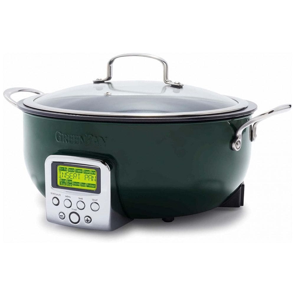 Panela Elétrica Multifuncional 6L de Cerâmica Antiaderente e Tela LED, 110V 1800W, GreenPan, Verde