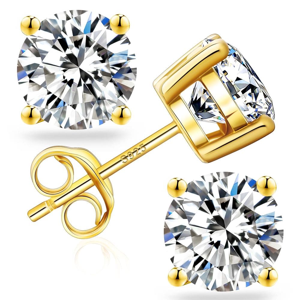 Brincos KRKC&CO Moissanite para homens de 1,2 a 3,0 CT em prata S925