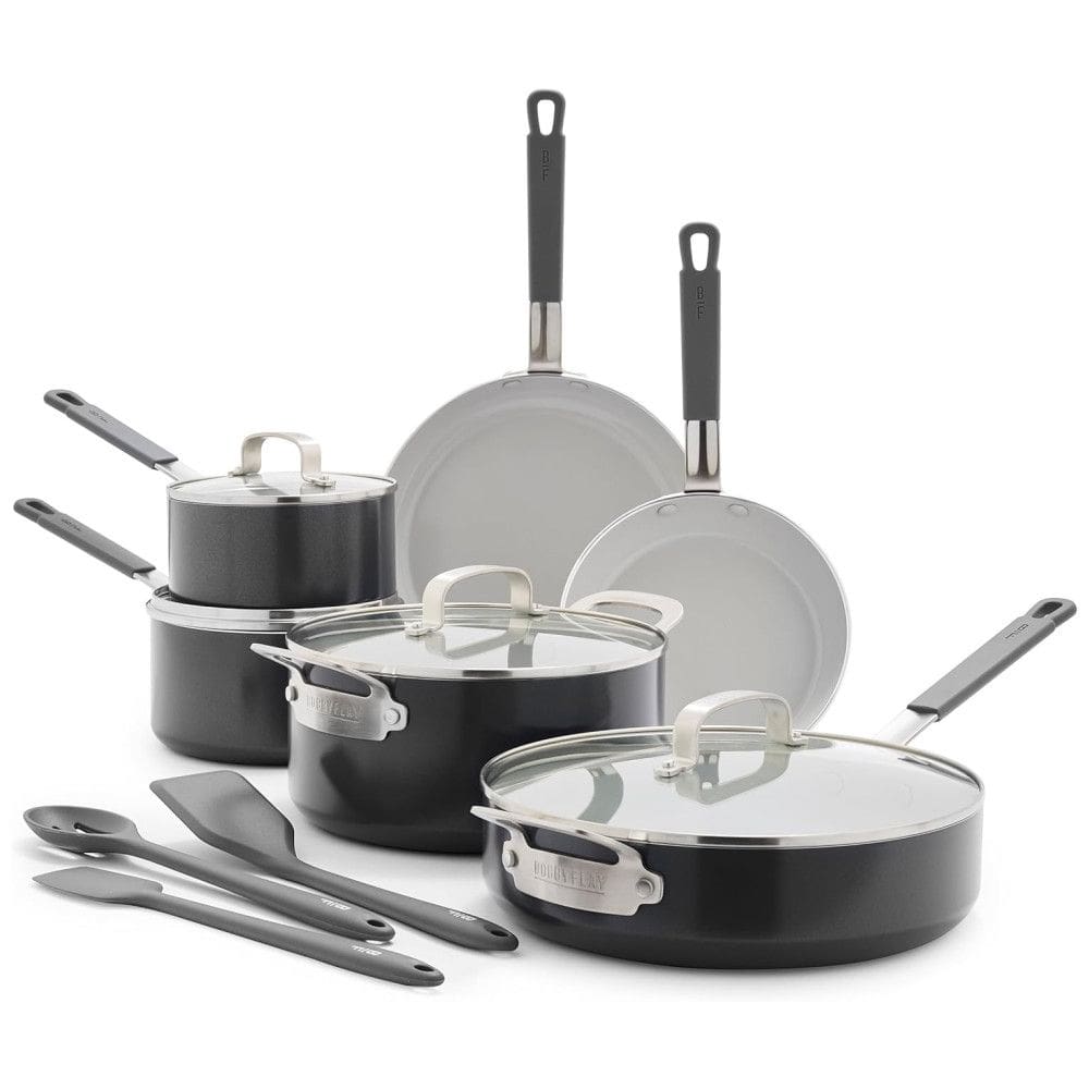 Jogo de Panelas e Frigideiras GreenPan x Bobby Flay, 13 Peças, Alumínio Premium, Antiaderente Cerâmico, Indução, Cabos Ergonômicos