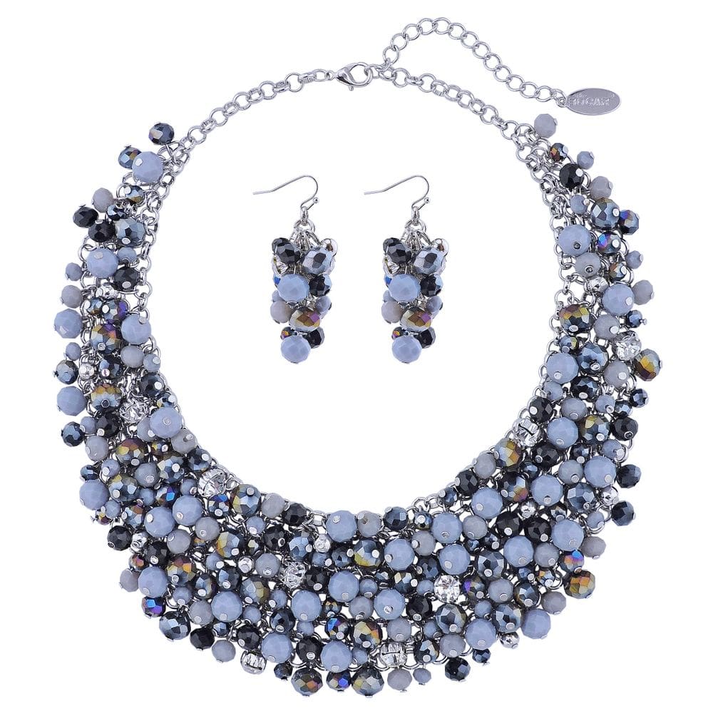 Conjunto de colar e brinco Bocar Fashion Crystal para mulheres