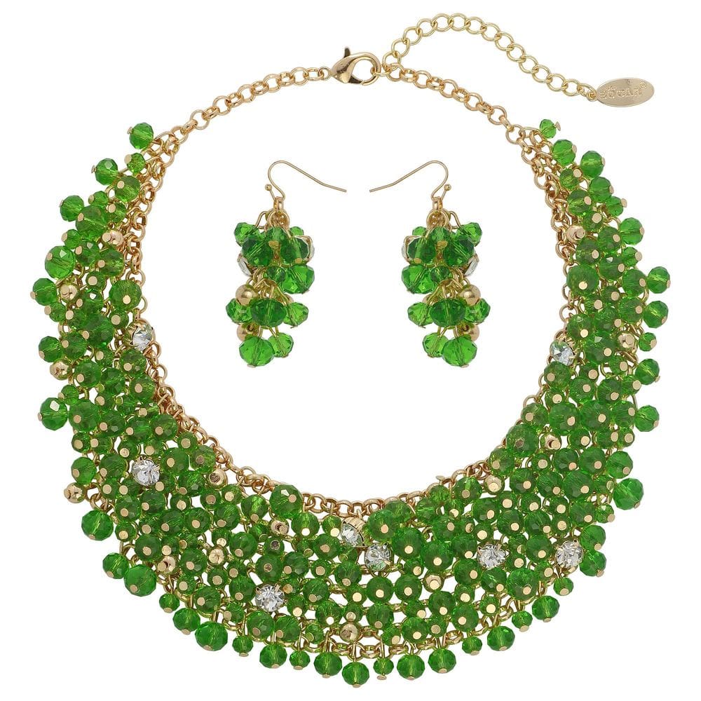 Conjunto de colar e brinco Bocar Fashion Crystal para mulheres