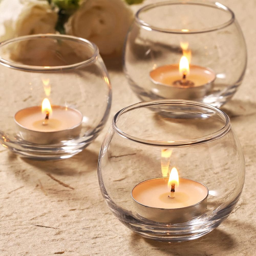 Castiçais votivos Volens Clear Glass 24 unidades para casamento