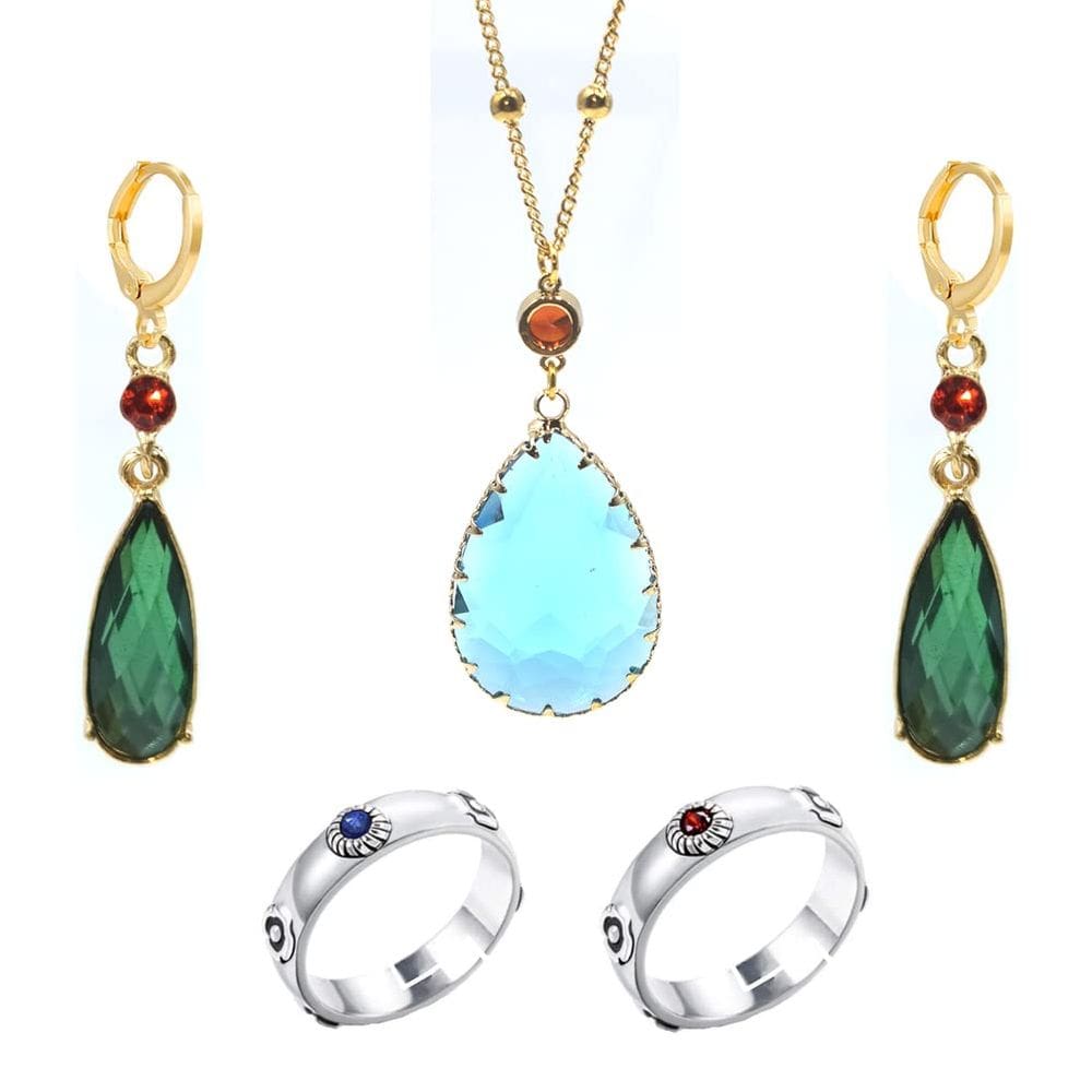 Brincos, colar, conjunto de anéis, Howl`s Moving Castle Anime