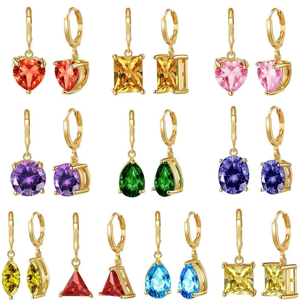 Brincos pendentes TAMHOO banhados a ouro com zircônia cúbica para mulheres