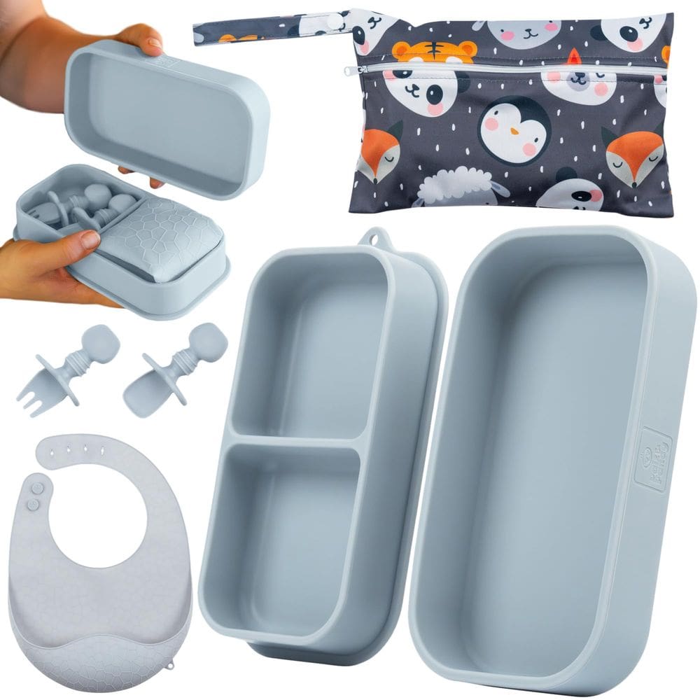 Conjunto de alimentação para bebês Palz and Pandy Silicone com placas de sucção