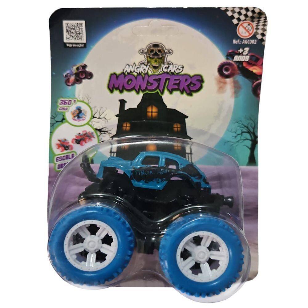 Carrinho Fricção Monster Truck 1:64 Escala Radical Suspensão Fusca Azul 05