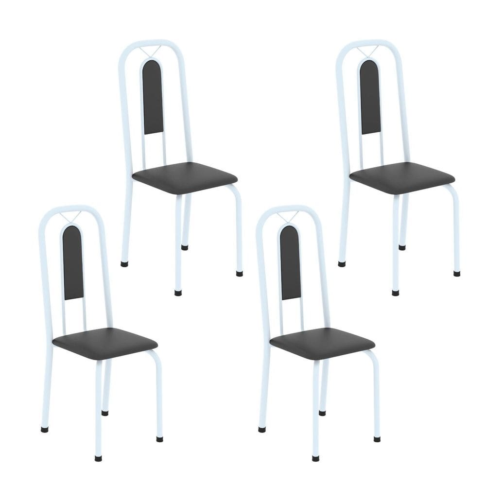 Cadeiras para Sala de Jantar 4 Unidades Lívia Preto Liso / Branco