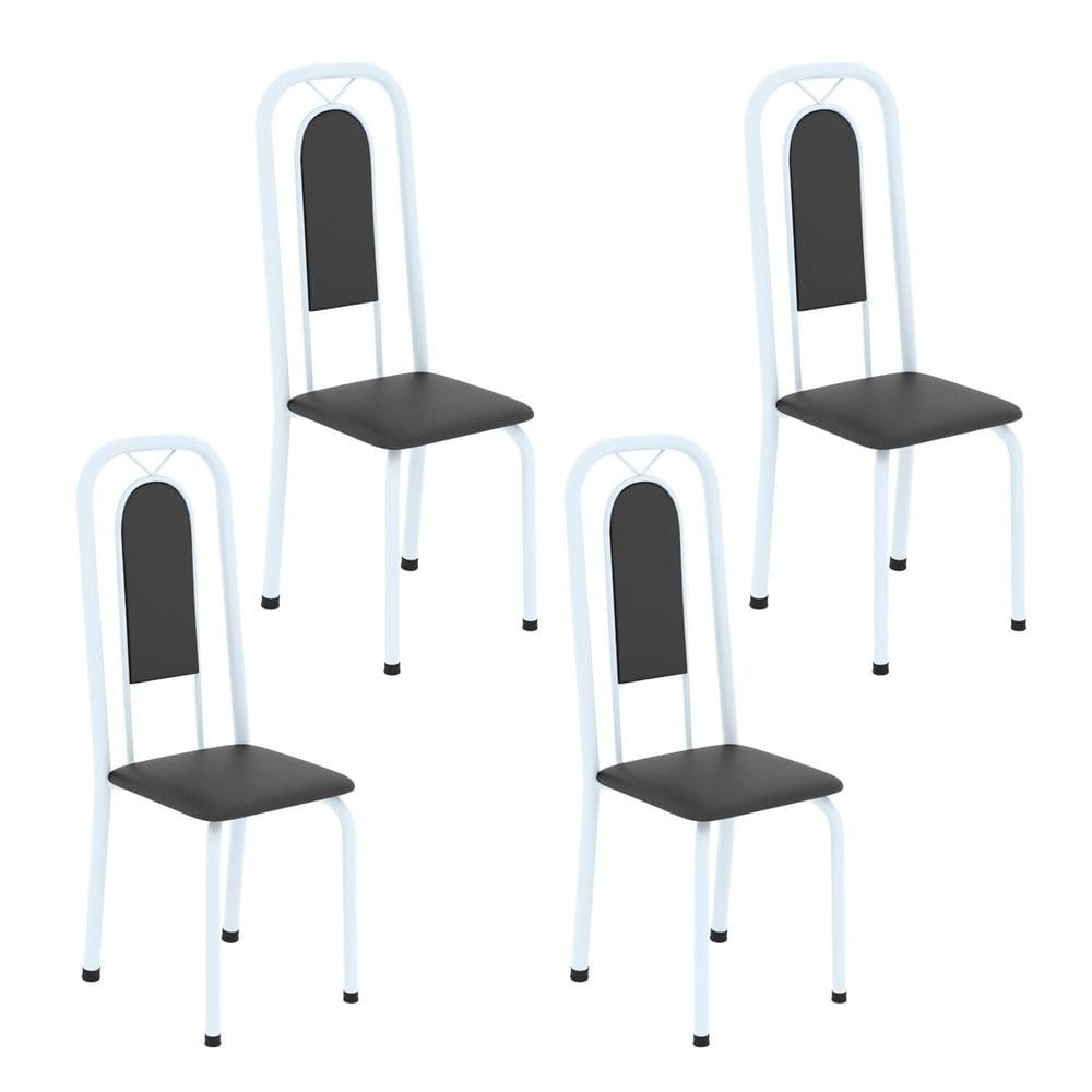 Cadeiras para Sala de Jantar 4 Unidades Lara Preto Liso / Branco