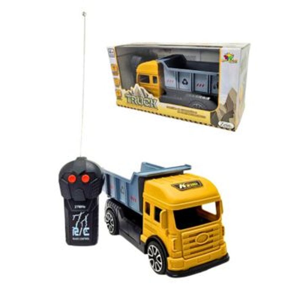 Caminhao Construcao Controle Remoto 3 Funcoes Art Brink a Pilha Brinquedo Recreativo