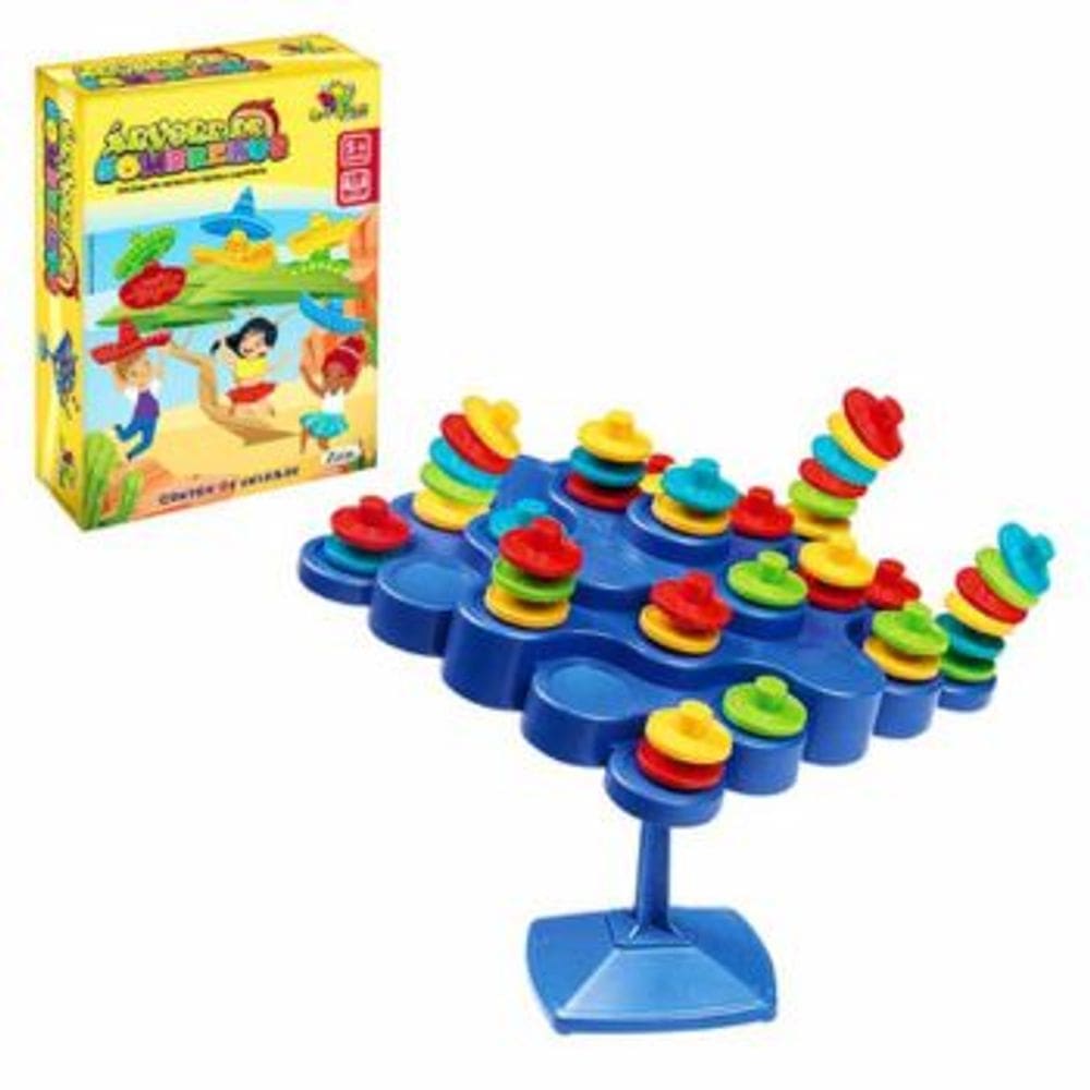 Jogo Equilibrando Discos Art Brink Arvore de Sombrero Brinquedo Infantil Recreativo Colorido