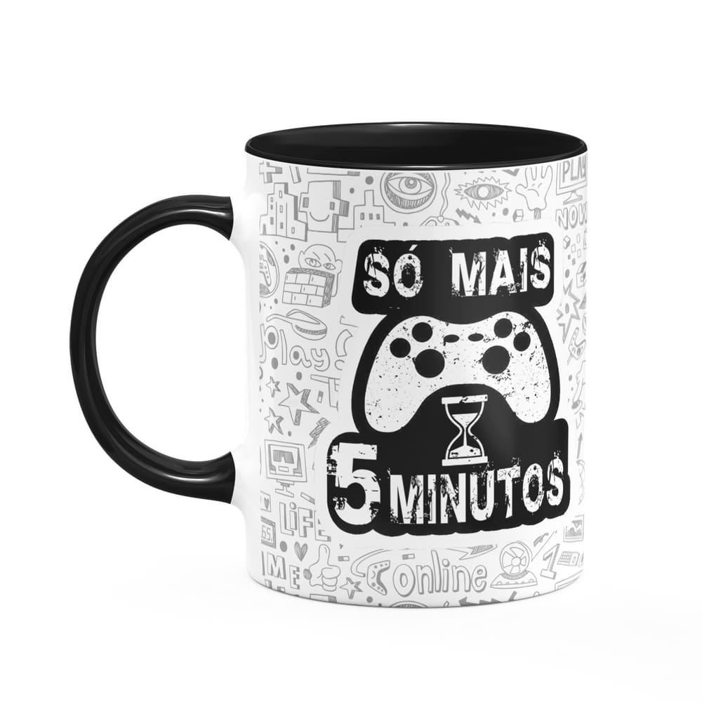 Caneca Gamer - Só mais 5 minutos - B-black