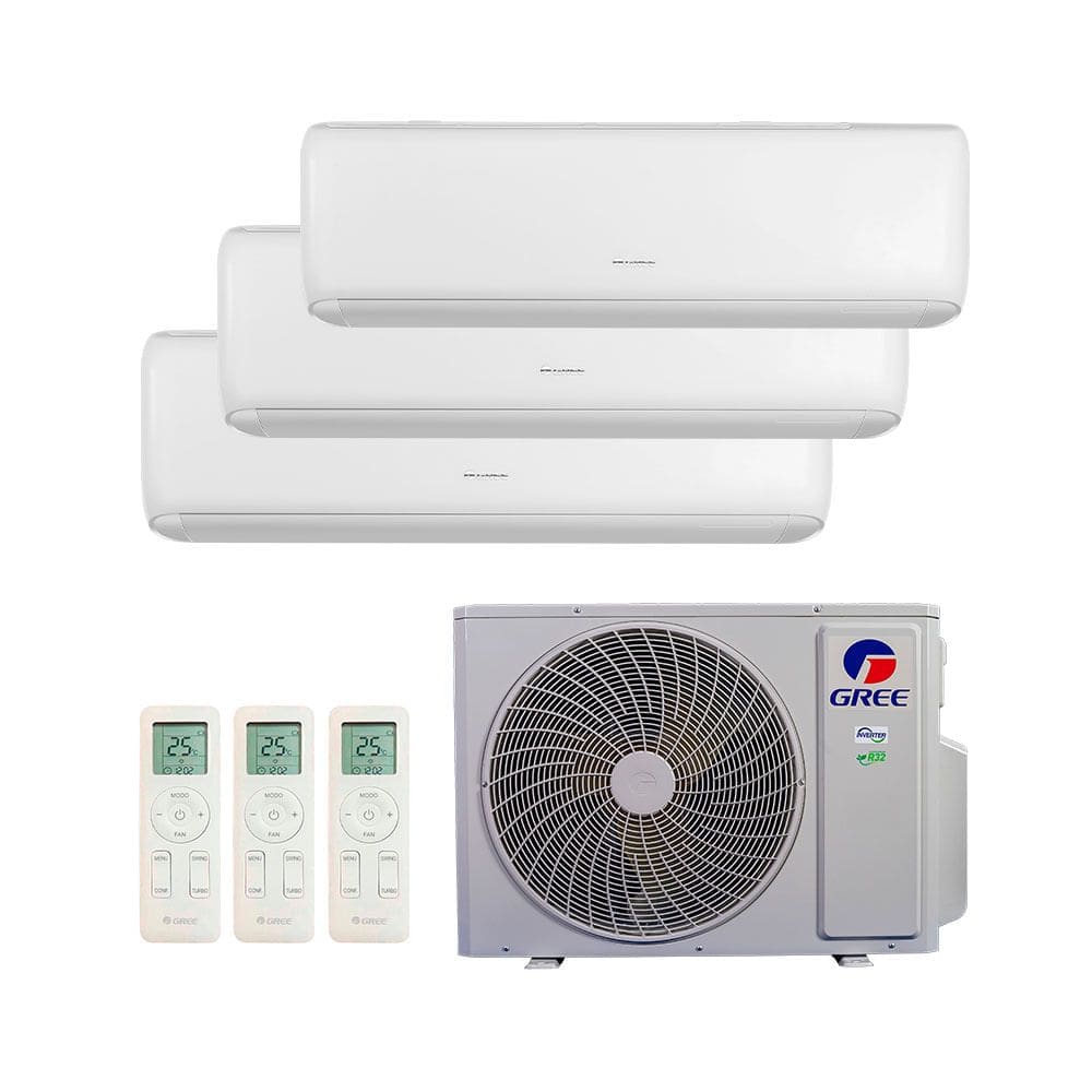 Ar Condicionado Tri Split Gree Inverter G Max 36.000 Btus (3x Hi Wall 12.000) Quente e Frio 220v R-32