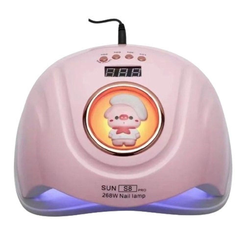Cabine De Unha Sun S8 Profissional 268w Para Unhas De Gel Led Uv Com Bichinho Bivolt Rosa