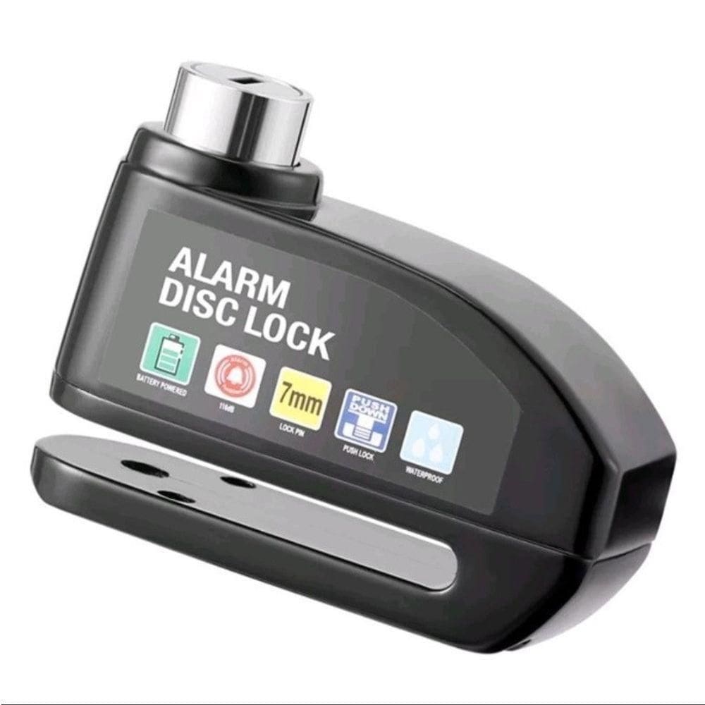 Trava Antifurto Cadeado P- Moto Com Alarme Sonoro Freio Disco